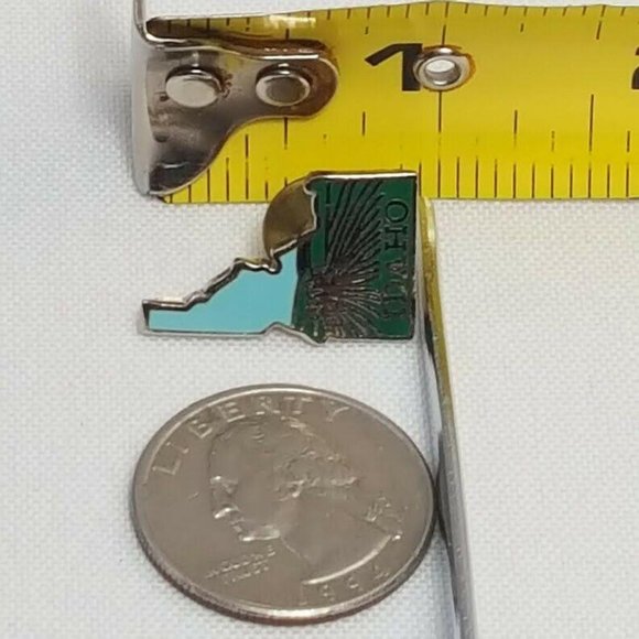 Vintage State of Idaho State Enamel Pin Farmland Blue Green Tie Hat Tack Lapel - Picture 4 of 5